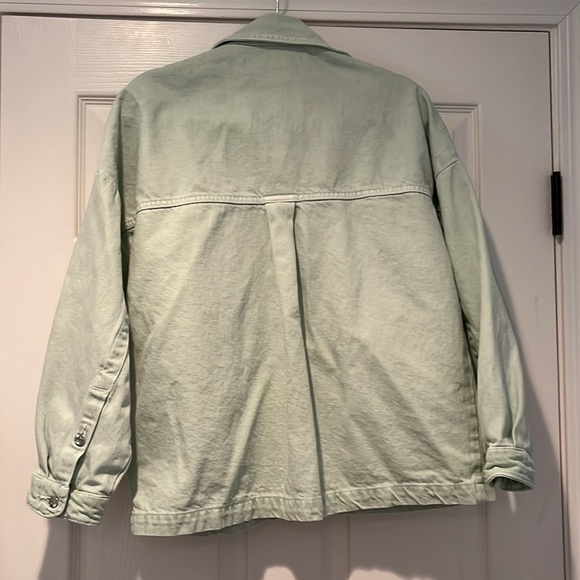 Zara Jackets & Coats Zara Mint Green Denim Jacket S Poshmark